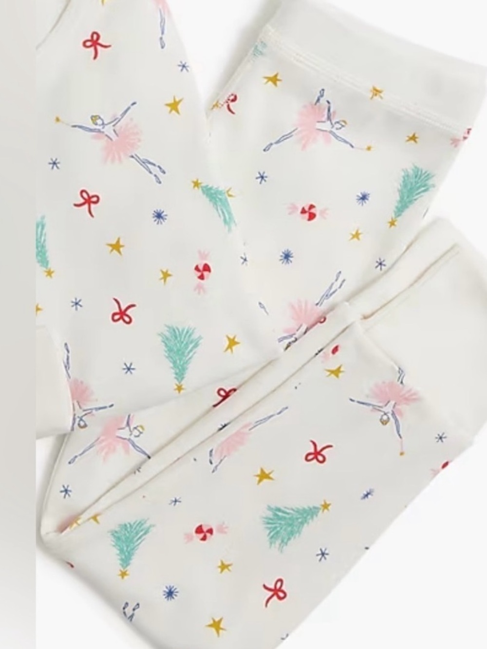 Crewcuts White Pajama Set with Teal Trees, Pink Bows & Red Accents